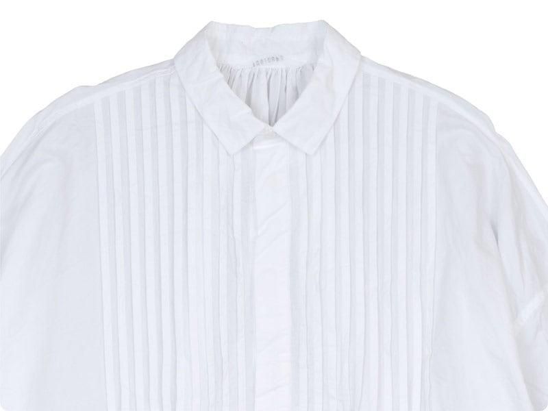 TOUJOURS Back Gathered Pin Tuck Shirt WHITEMM31FS03