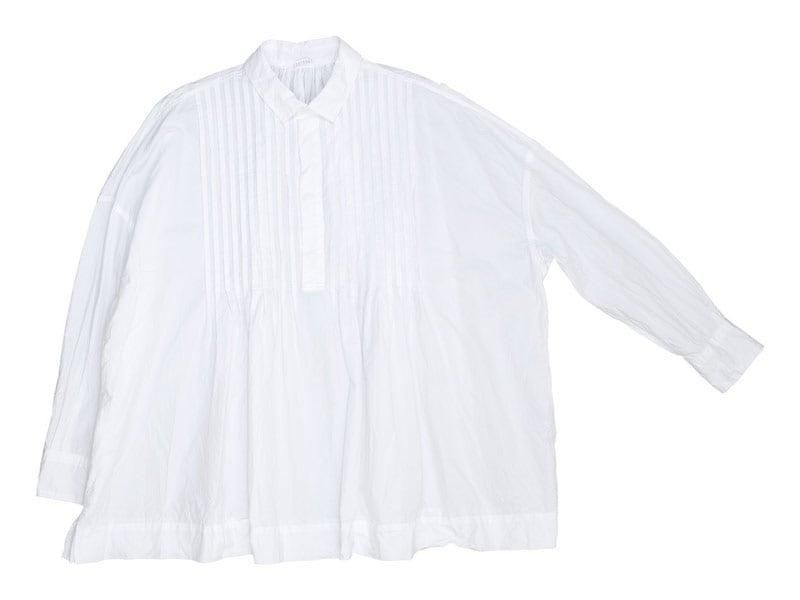 TOUJOURS Back Gathered Pin Tuck Shirt WHITEMM31FS03