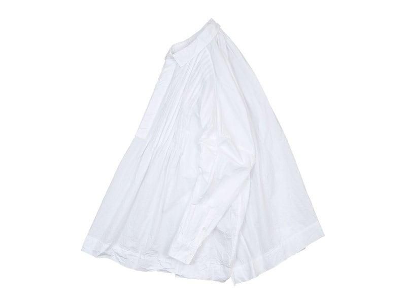 TOUJOURS Back Gathered Pin Tuck Shirt WHITEMM31FS03