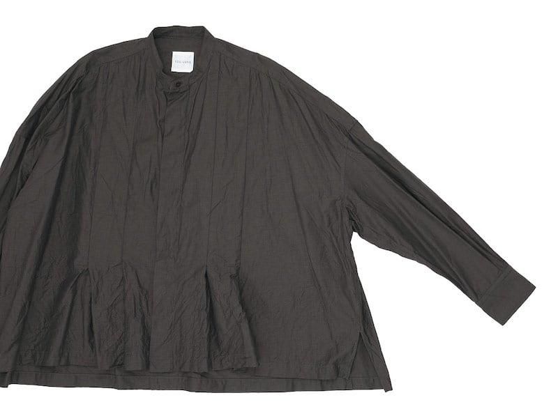 TOUJOURS Wide Tuck Shirt OLIVE BROWNKM31KS01