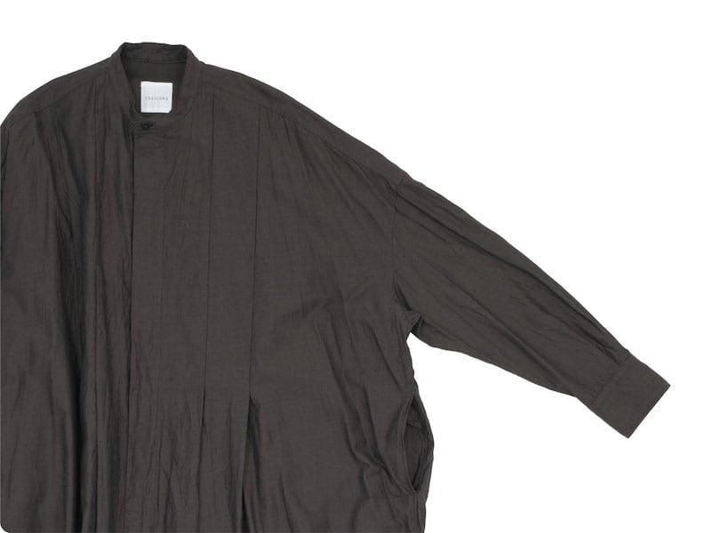 TOUJOURS Wide Tuck Shirt Dress OLIVE BROWNKM31KD02