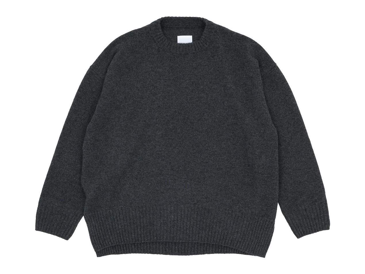 TOUJOURS Crew Neck Long Side Slit Big Pullover CHARCOAL BROWN 【VM31XK05】