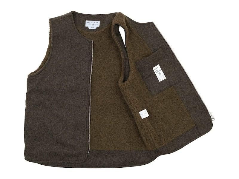 ENDS and MEANS Wool Boa Vest MIX BROWN