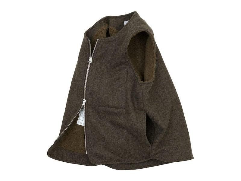 ENDS and MEANS Wool Boa Vest MIX BROWN