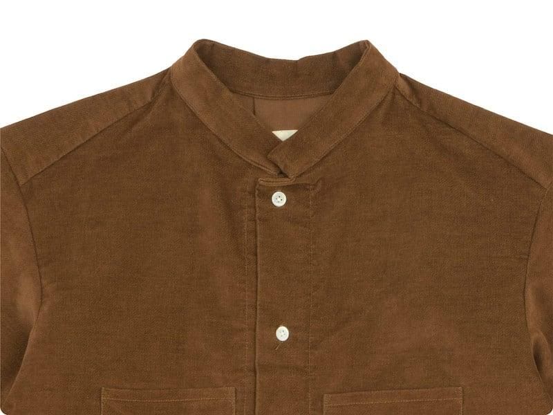 TATAMIZE STAND COLLAR SHIRTS BROWN