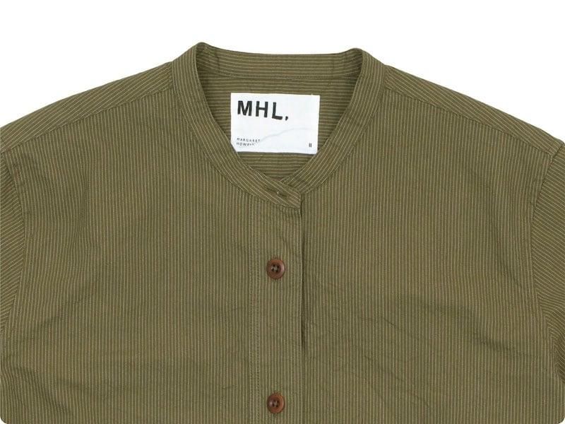 MHL. BROKEN STRIPE COTTON NO COLLAR SHIRTS 054BROWN ̥ǥ