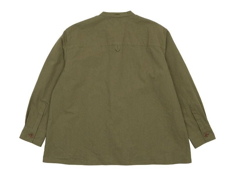 MHL. BROKEN STRIPE COTTON NO COLLAR SHIRTS 054BROWN ̥ǥ