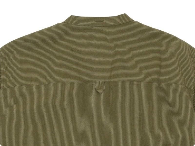 MHL. BROKEN STRIPE COTTON NO COLLAR SHIRTS 054BROWN ̥ǥ