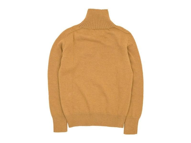 MHL. BRITISH MERINO SADDLE SLEEVE ROLL NECK KNIT 150OCHRE ̥󥺡