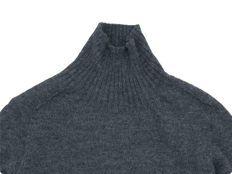 MHL. BRITISH MERINO SADDLE SLEEVE ROLL NECK KNIT 022CHARCOAL ̥󥺡
