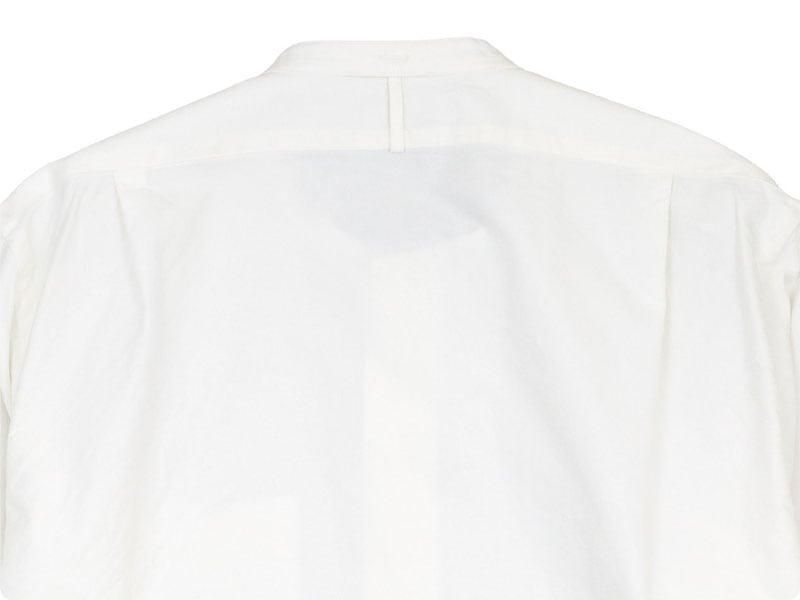 MARGARET HOWELL COTTON OXFORD BUTTON THROUGH COLLARLESS SHIRTS 030WHITE ̥󥺡