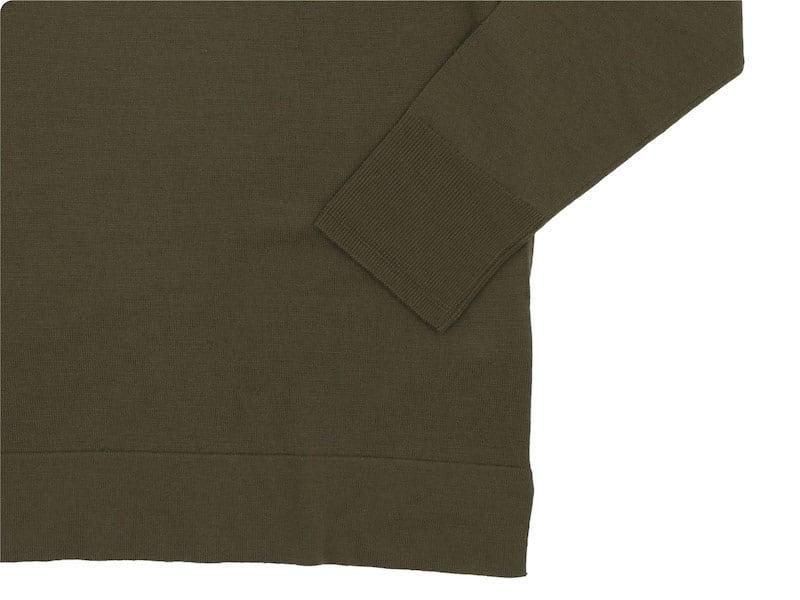 MARGARET HOWELL EXTRAFINE MERINO HENRY NECK KNIT 180OLIVE ̥󥺡