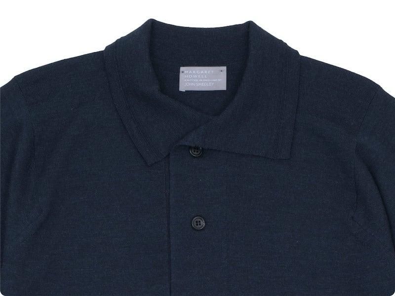MARGARET HOWELL EXTRAFINE MERINO HENRY NECK KNIT 027NAVY ̥󥺡