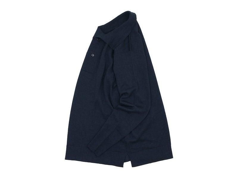MARGARET HOWELL EXTRAFINE MERINO HENRY NECK KNIT 027NAVY ̥󥺡