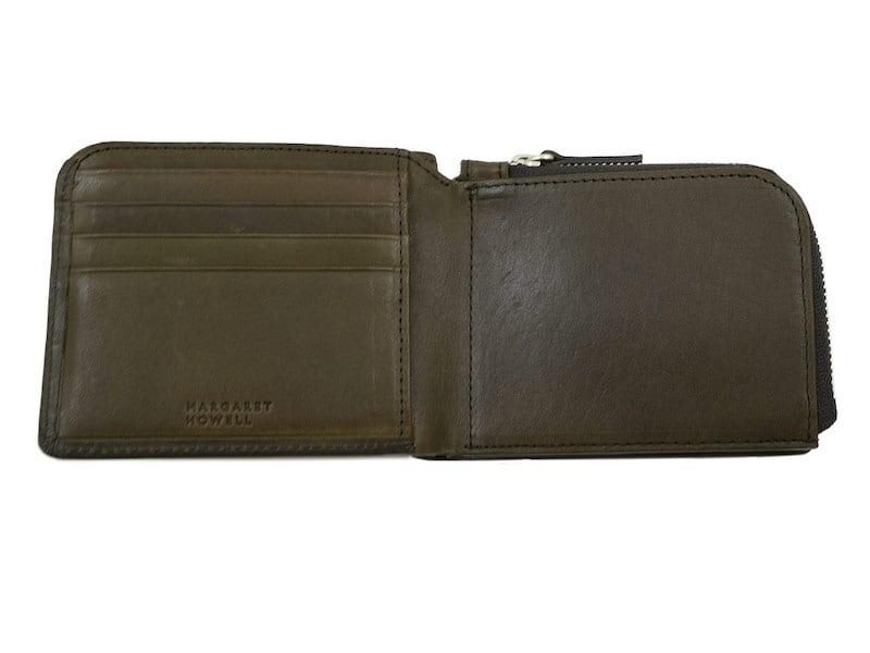 MARGARET HOWELL x PORTER OIL LEATHER FOLDED WALLET 182OLIVE