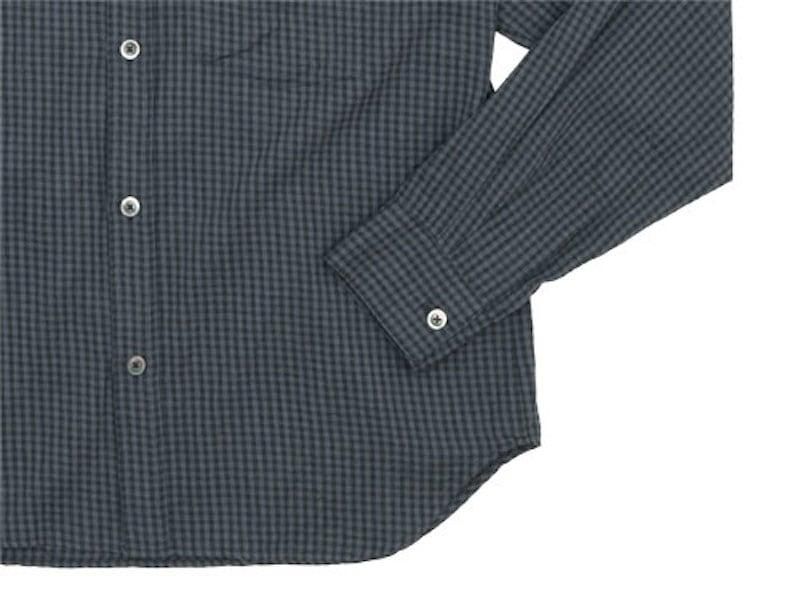 MARGARET HOWELL GINGHAM COTTON CASHMERE MINIMAL SHIRTS 023CHARCOAL ̥󥺡
