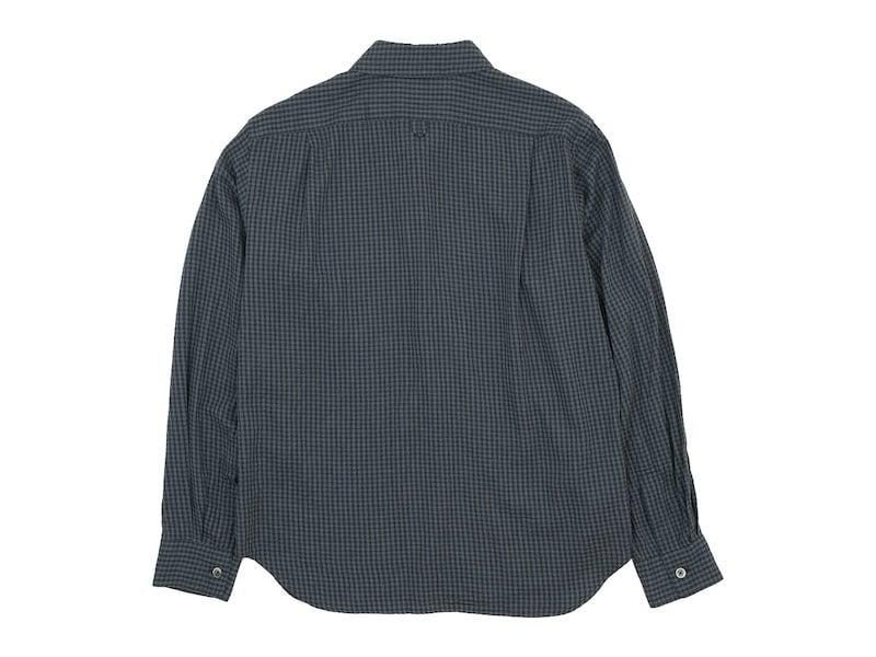 MARGARET HOWELL GINGHAM COTTON CASHMERE MINIMAL SHIRTS 023CHARCOAL ̥󥺡