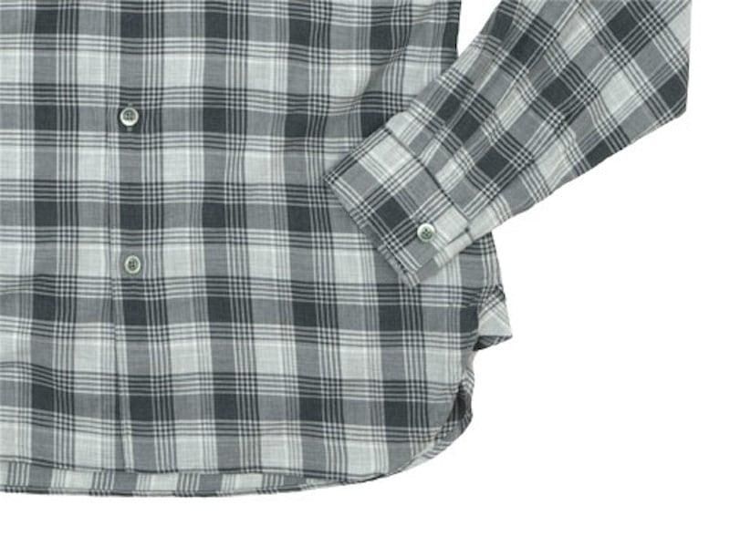 MARGARET HOWELL TARTAN COTTON CASHMERE MINIMAL SHIRTS 022GRAY ̥󥺡