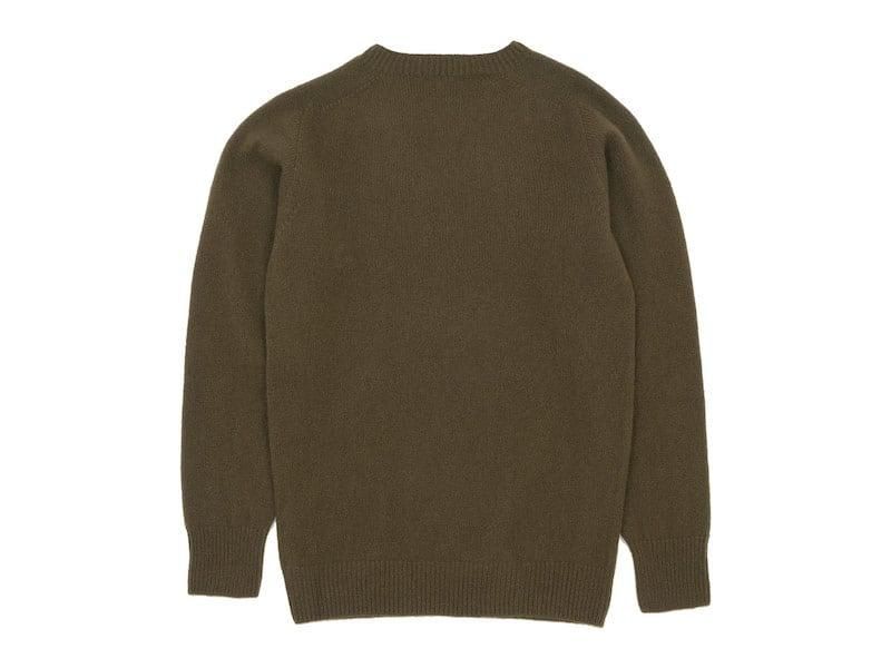 MARGARET HOWELL MERINO CASHMERE CREW KNIT 171OLIVE BROWN ̥󥺡