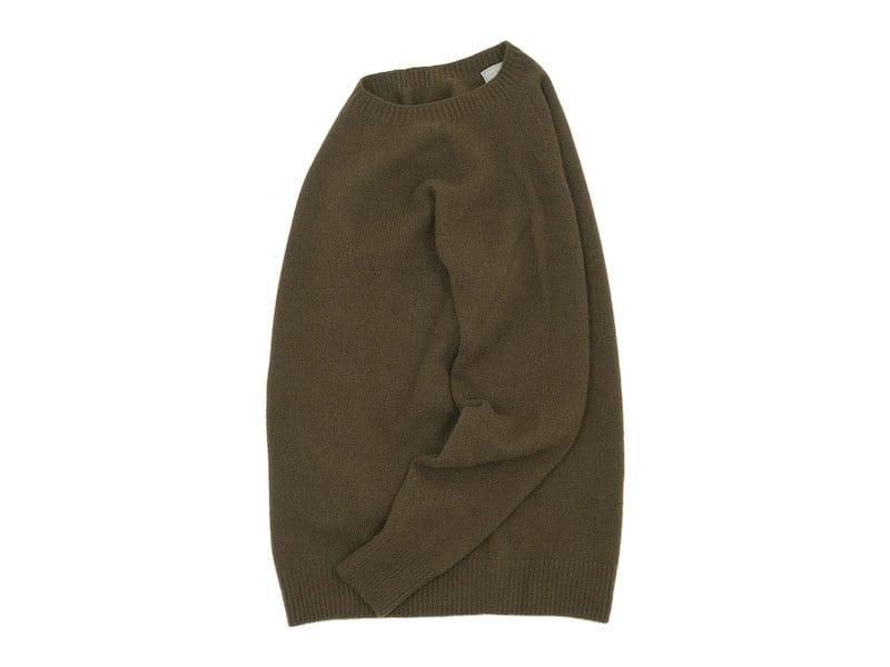 MARGARET HOWELL MERINO CASHMERE CREW KNIT 171OLIVE BROWN ̥󥺡