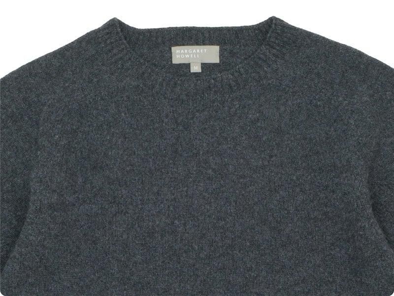 MARGARET HOWELL MERINO CASHMERE CREW KNIT 023CHARCOAL 〔メンズ