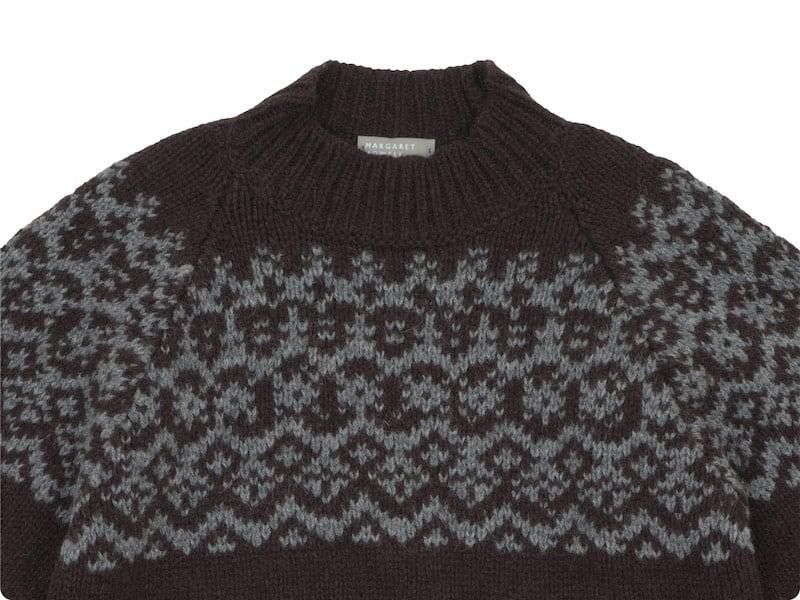 MARGARET HOWELL SHETLAND WOOL KNIT 050BROWN ̥󥺡
