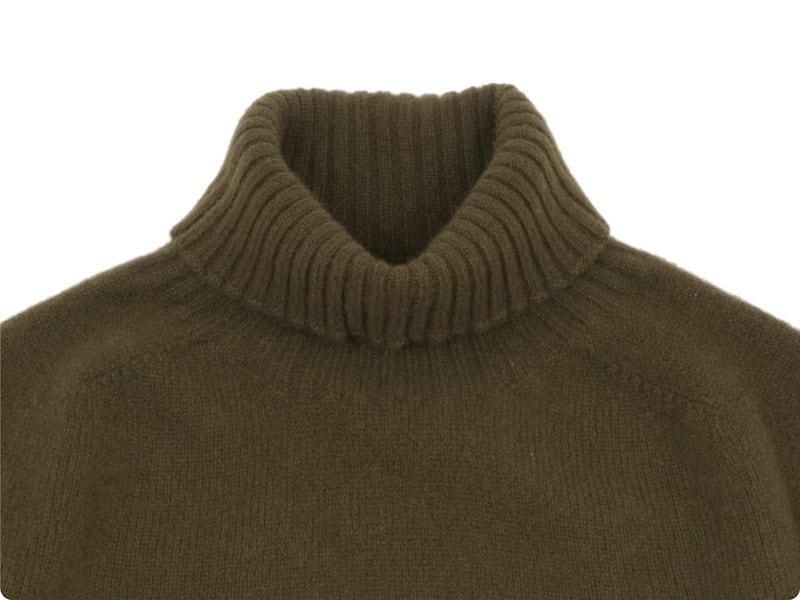 MARGARET HOWELL MERINO CASHMERE ROLL NECK KNIT 171OLIVE BROWN ̥󥺡