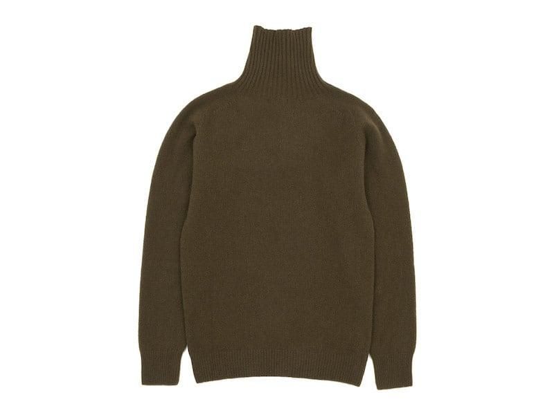 MARGARET HOWELL MERINO CASHMERE ROLL NECK KNIT 171OLIVE BROWN ̥󥺡
