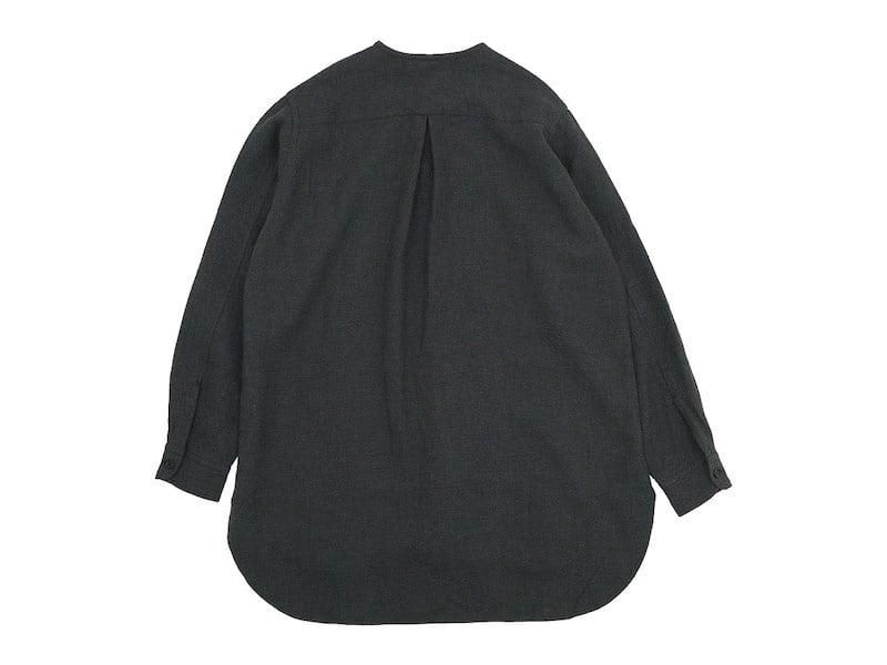blanc no collar long shirts linen wool SUMIKURO