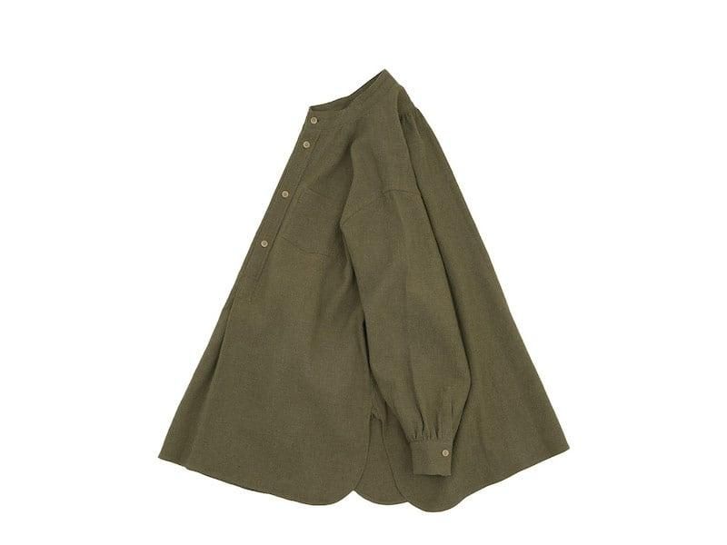 blanc housedress shirts linen wool OLIVE