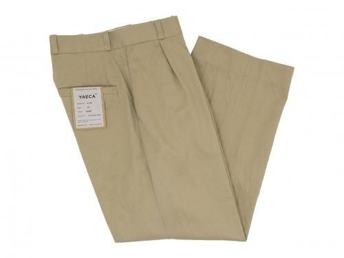 YAECA チノパン タックストレート KHAKI 〔レディース〕【63655