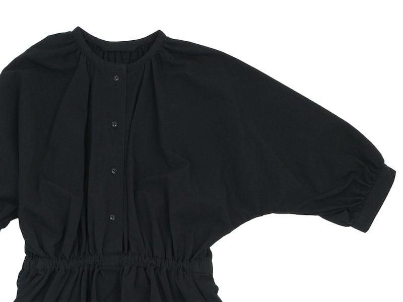 Atelier d'antan Meurentʥࡼ dolman gathered one-piece BLACK