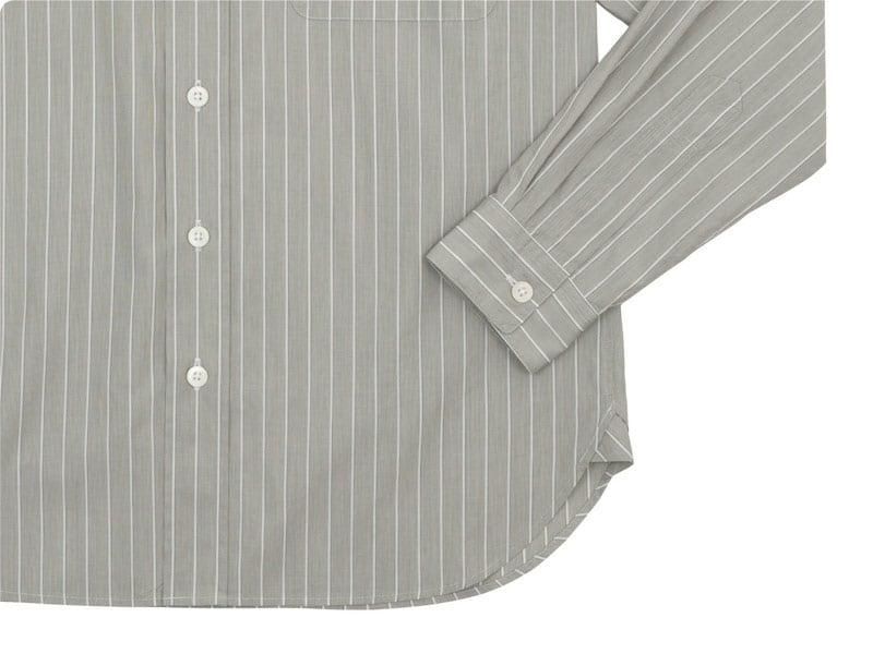 美品✨【MARGARET HOWELL】 コットンポプリンバンドカラーシャツ MARGARET HOWELL HAIRLINE STRIPE COTTON POPLIN SHIRTS