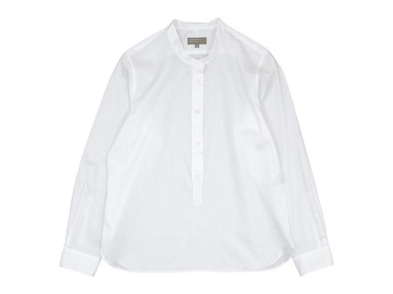 MARGARET HOWELL CHINTZ COTTON PULL ON COLLARLESS SHIRTS 030WHITE ̥ǥ