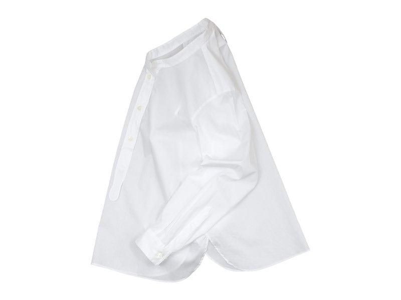MARGARET HOWELL CHINTZ COTTON PULL ON COLLARLESS SHIRTS 030WHITE ̥ǥ