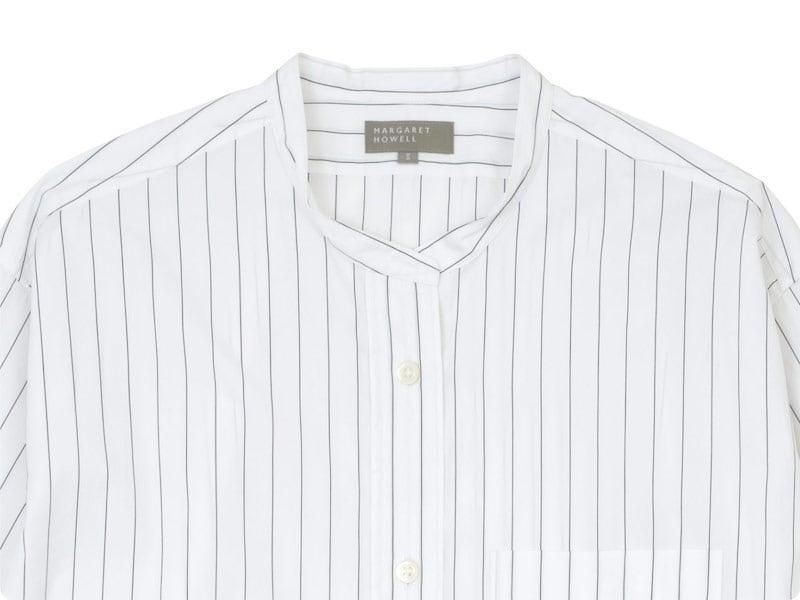 MARGARET HOWELL CLASSIC STRIPE COTTON LONG SHIRTS 034WHITE ̥ǥ