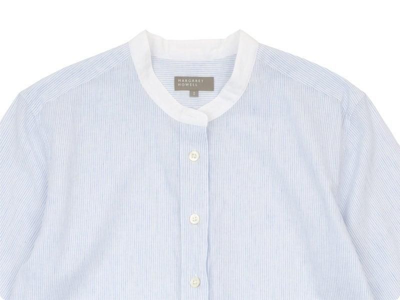 MARGARET HOWELL FINE STRIPE COTTON LINEN P/O SHIRTS 033WHITE ̥ǥ