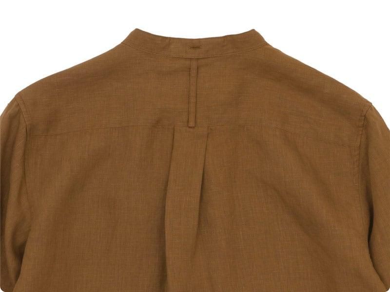 MARGARET HOWELL SHIRTING LINEN NO COLLAR SHIRTS 051BROWN ̥ǥ