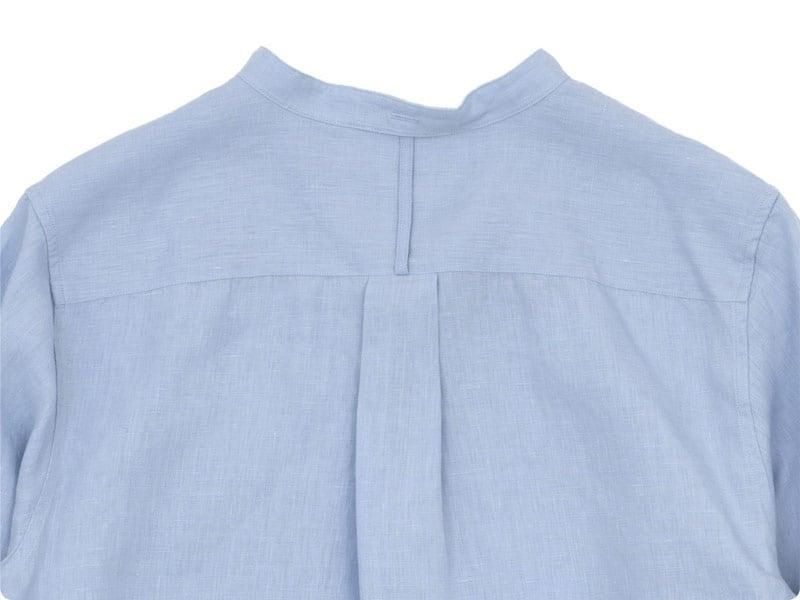 MARGARET HOWELL SHIRTING LINEN NO COLLAR SHIRTS 112BLUE ̥ǥ