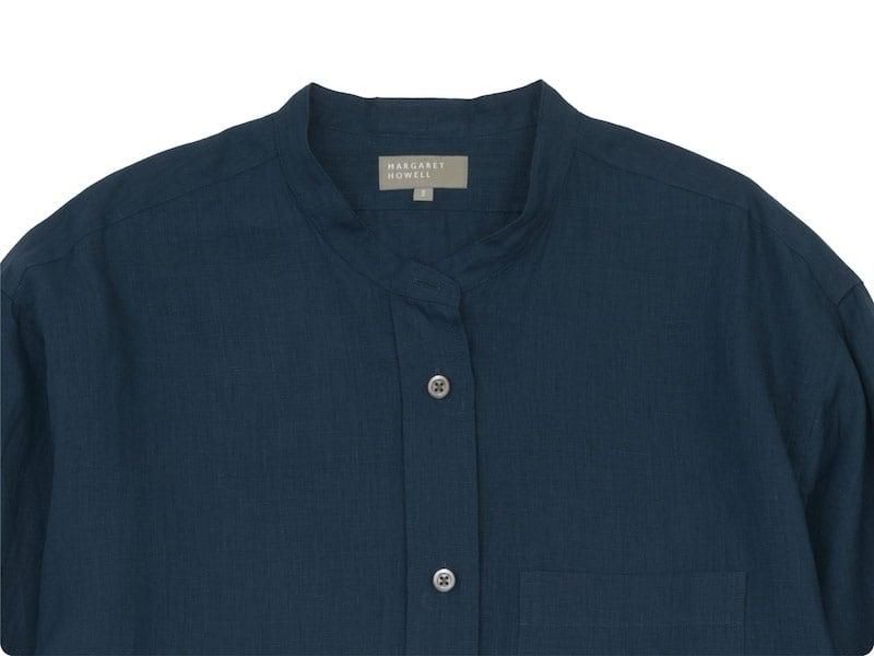 MARGARET HOWELL SHIRTING LINEN LONG SHIRTS 120NAVY ̥ǥ