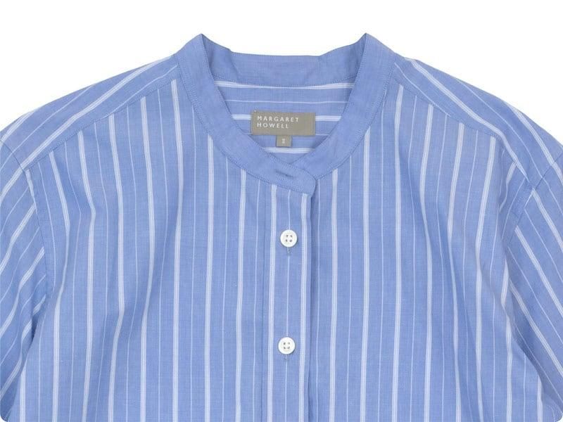 MARGARET HOWELL WIDE PJ STRIPE COTTON P/O SHIRTS 117BLUE ̥ǥ
