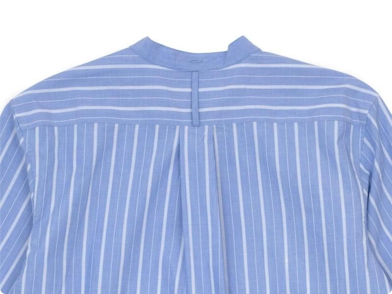MARGARET HOWELL WIDE PJ STRIPE COTTON P/O SHIRTS 117BLUE