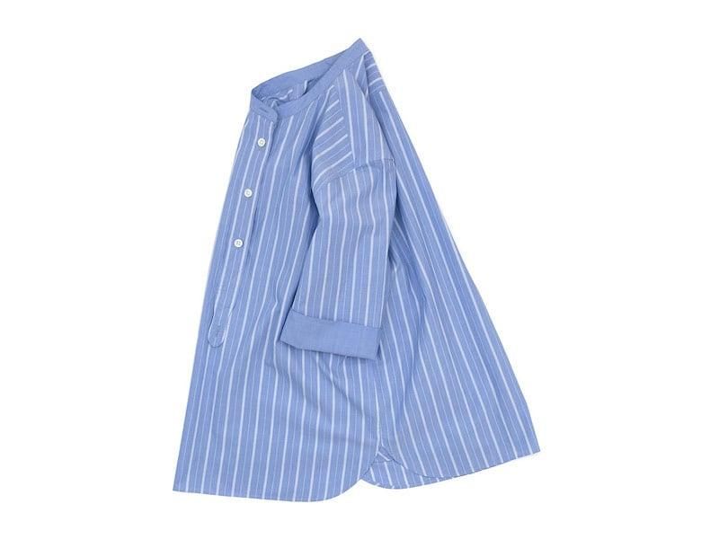 MARGARET HOWELL WIDE PJ STRIPE COTTON P/O SHIRTS 117BLUE ̥ǥ