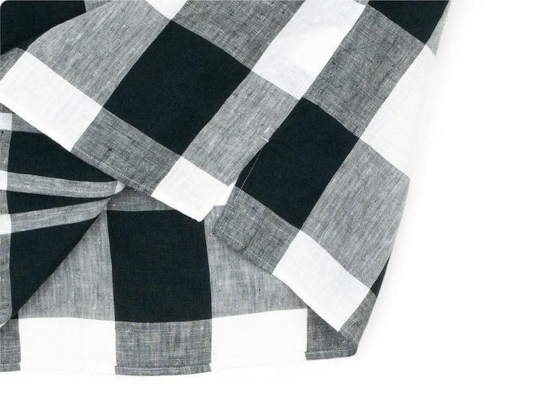 MARGARET HOWELL LARGE CHECK LINEN S/S SHIRTS 011BLACK ̥ǥ