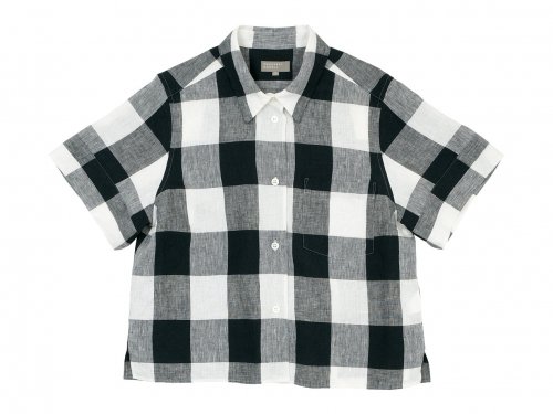 MARGARET HOWELL LARGE CHECK LINEN S/S SHIRTS 〔レディース〕