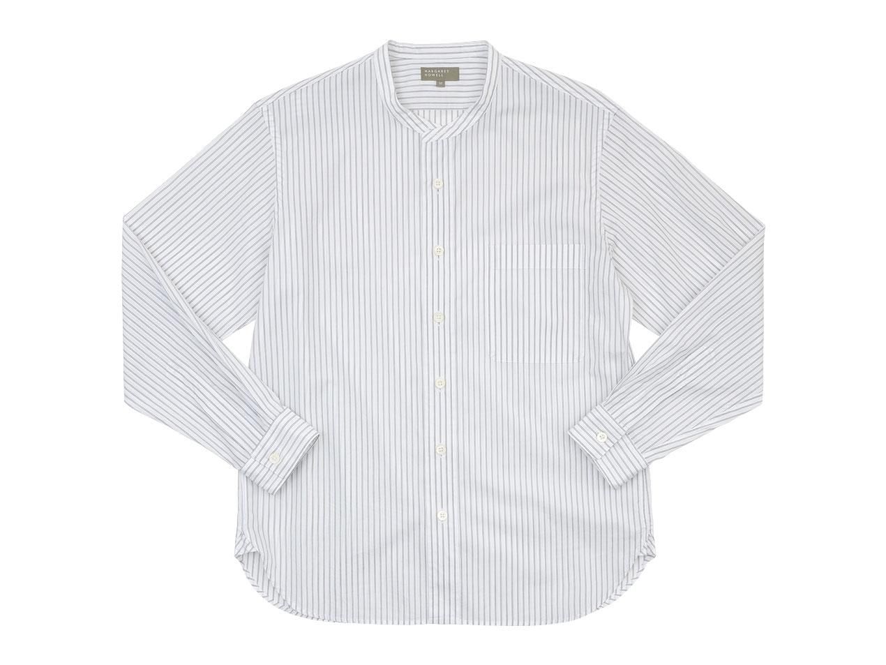 MARGARET HOWELL TEXTURED STRIPE COTTON SHIRTS 034WHITE 〔メンズ