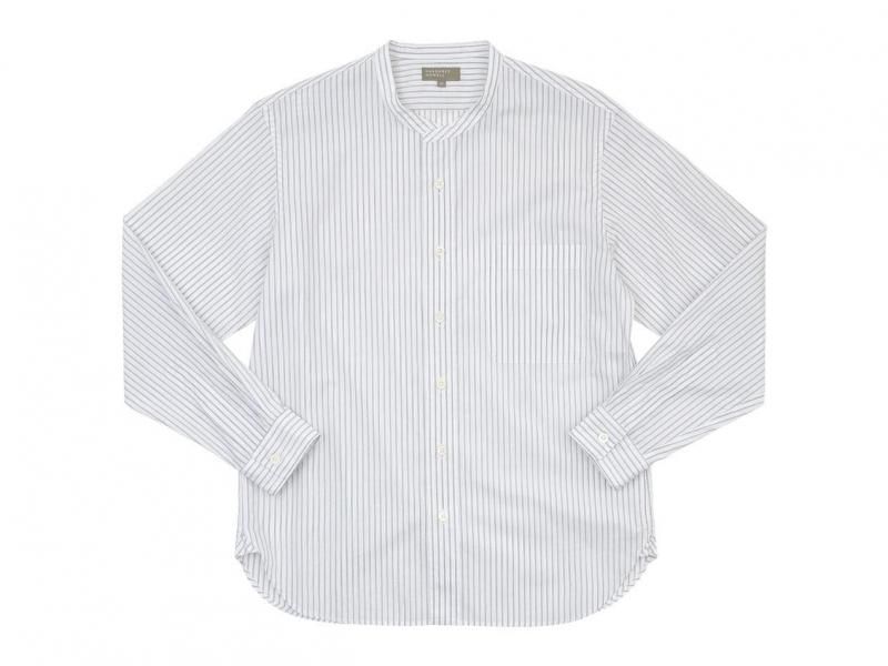 MARGARET HOWELL TEXTURED STRIPE COTTON SHIRTS 034WHITE ̥󥺡