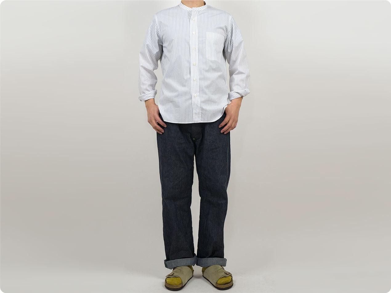 MARGARET HOWELL TEXTURED STRIPE COTTON SHIRTS 034WHITE 〔メンズ〕 MARGARET HOWELL （マーガレットハウエル）通販・取扱い rusk（ラスク）