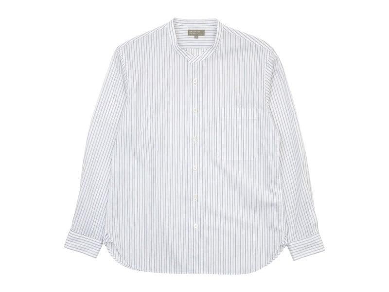 MARGARET HOWELL TEXTURED STRIPE COTTON SHIRTS 034WHITE ̥󥺡