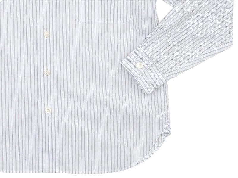 MARGARET HOWELL TEXTURED STRIPE COTTON SHIRTS 034WHITE ̥󥺡